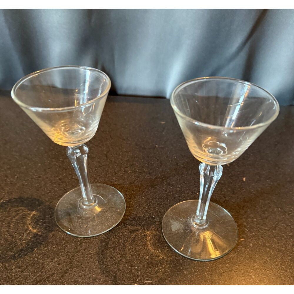 Vintage Libbey martini cocktail cordial sherry glasses MCM mid-century bar